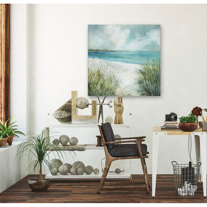 Beachcrest Home Coastal Fences On Canvas Painting & Reviews Wayfair